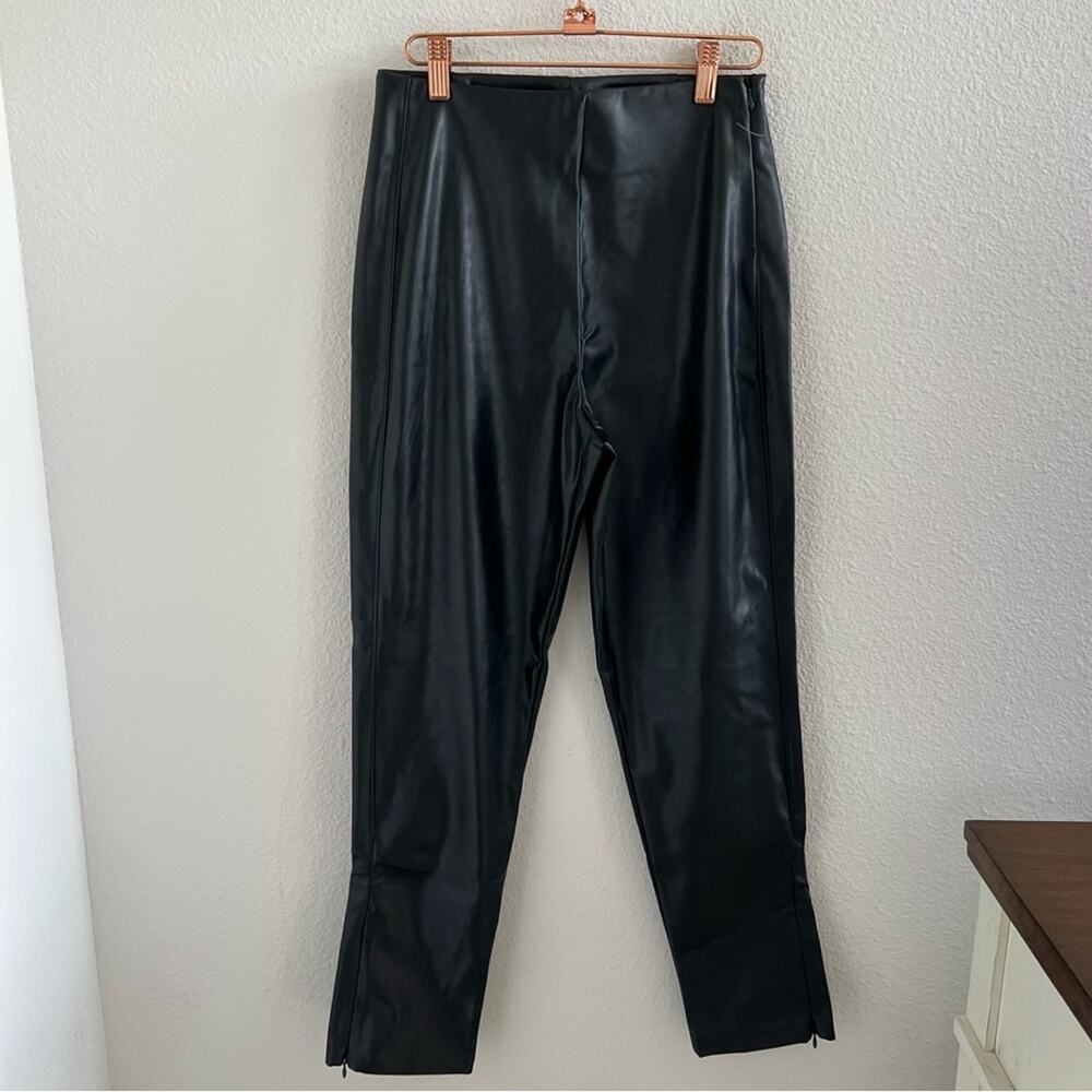 Old Navy Extra High Rise Faux Leather Pants Skinny Black Zippered Ankle 4
